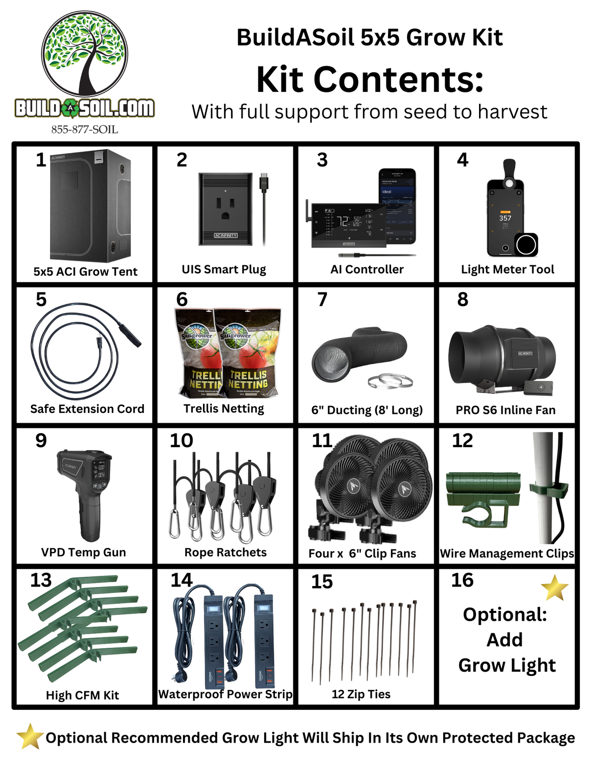 BuildASoil 5x5 Grow Tent Kit