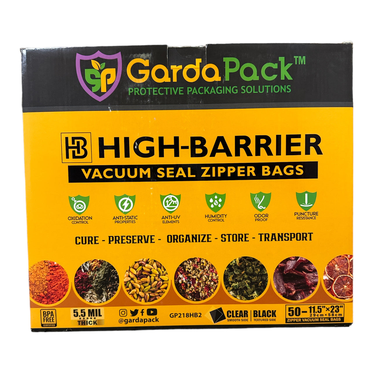 GardaPack: High Barrier Pro Vacuum Seal Zipper Bags 5.5 Mil