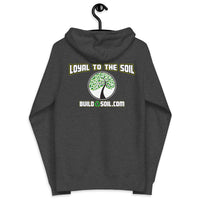 Thumbnail for BuildASoil Family Farms Front - Loyal To The Soil Back Zip Up Hoodie
