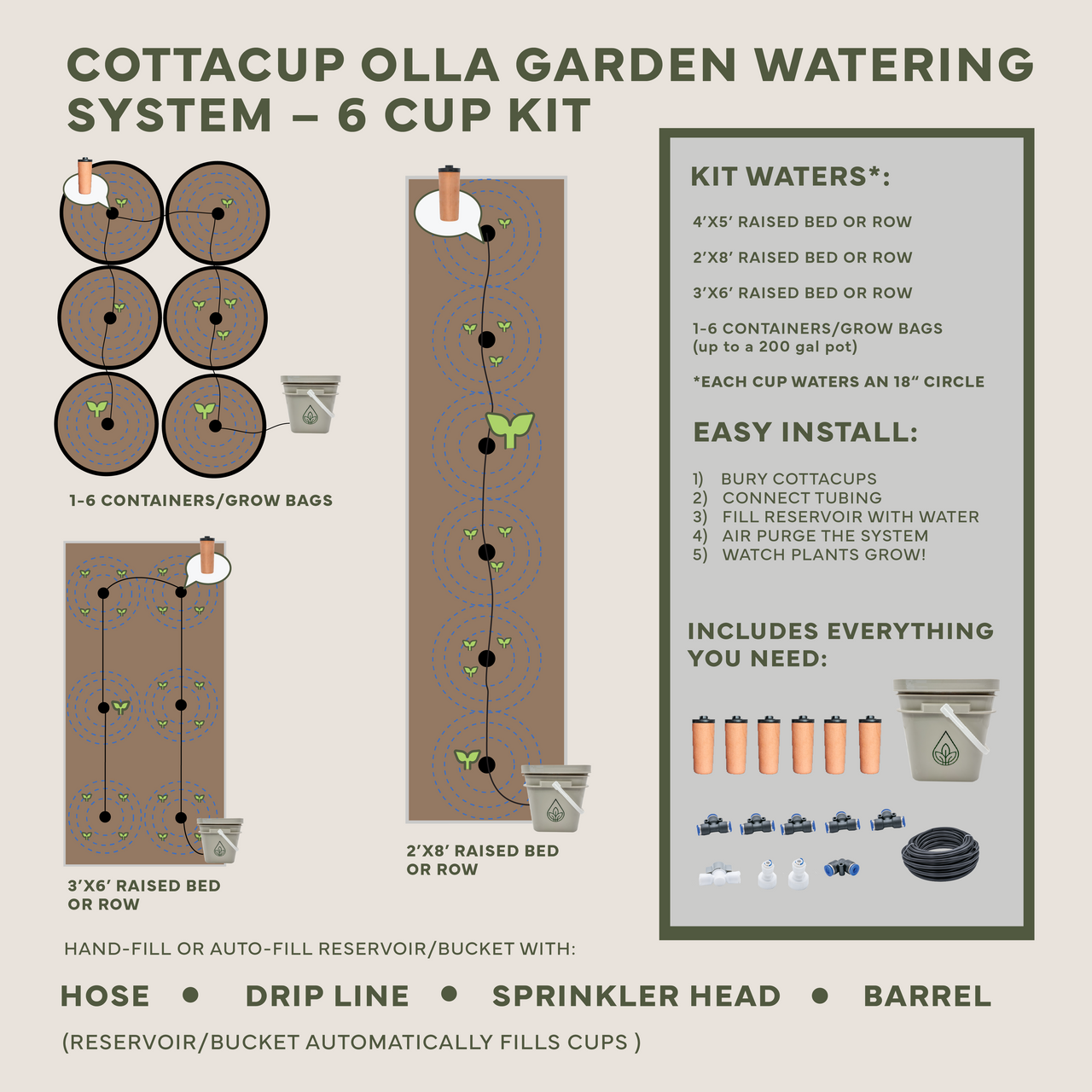Thirsty Earth: CottaCup Automatic Olla Watering System For Your Garden (Ships Free)