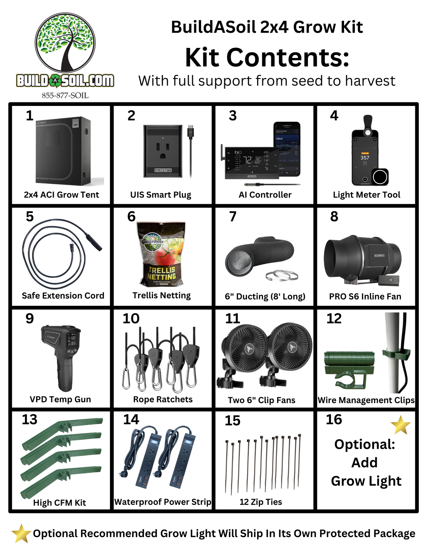 ac infinity 2x4 tent kit BuildASoil 2x4 Grow Tent Kit