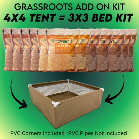 BuildASoil Grassroots Living Soil Bed Tent Add-On Kit