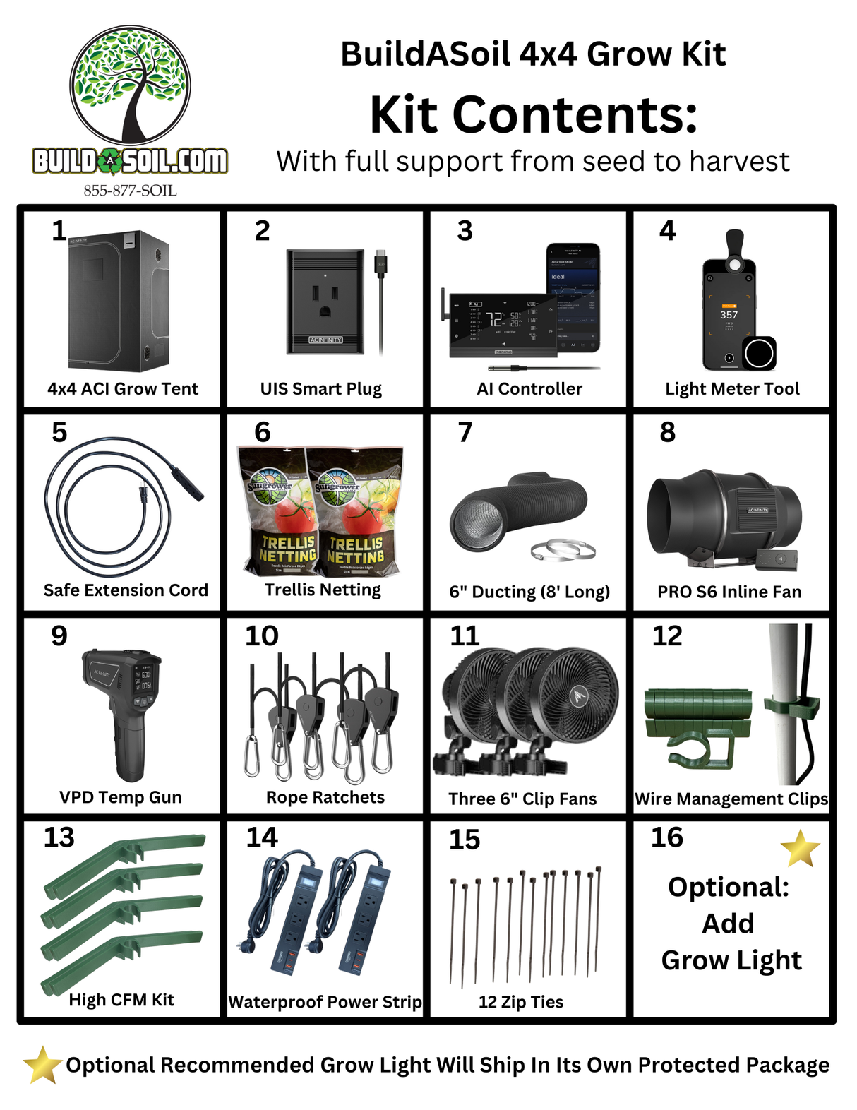 BuildASoil 4x4 Grow Tent Kit