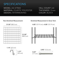 Thumbnail for AC Infinity - Tent Trellis Netting - Flexible Elastic Cords