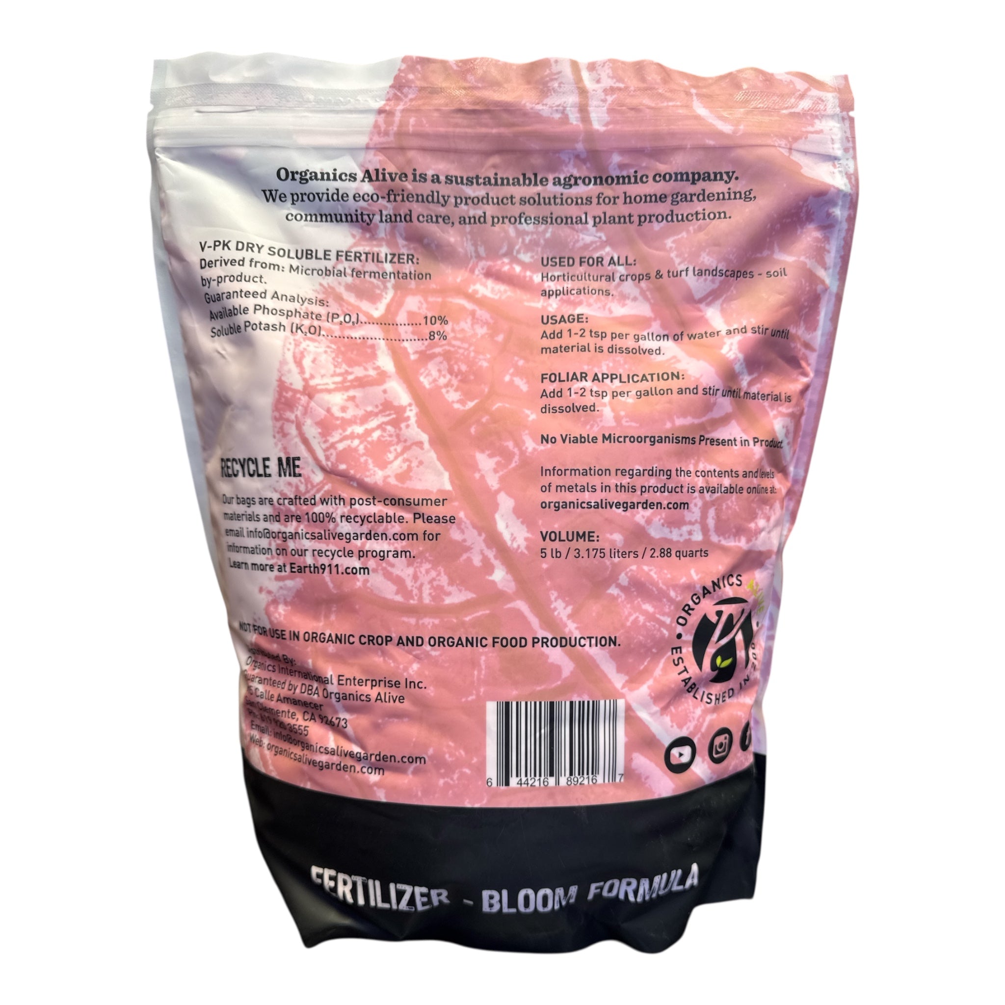 Organics Alive V-PK Dry Soluble Bloom Formula – BuildASoil