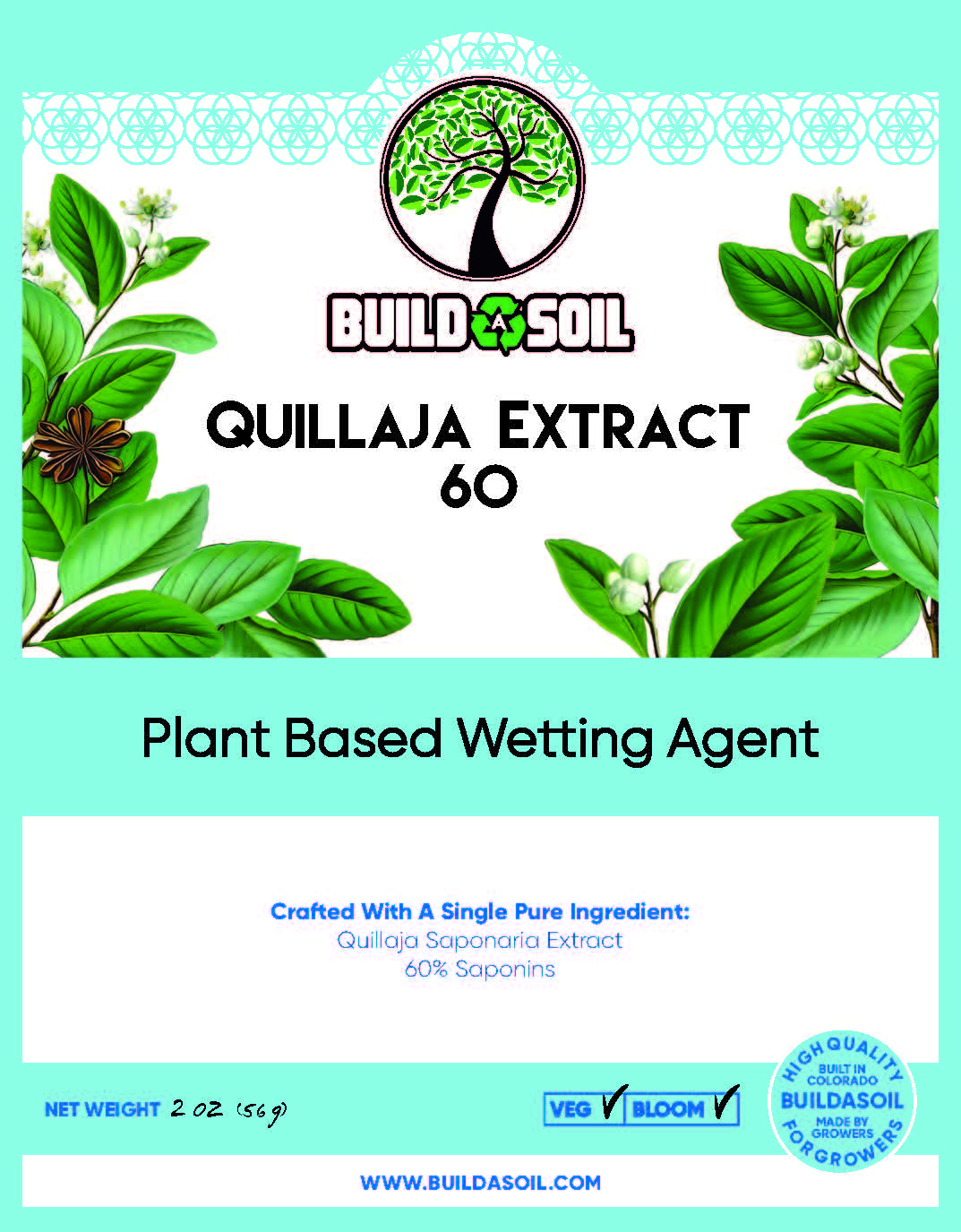 BuildASoil Quillaja Saponaria Extract Powder 60%