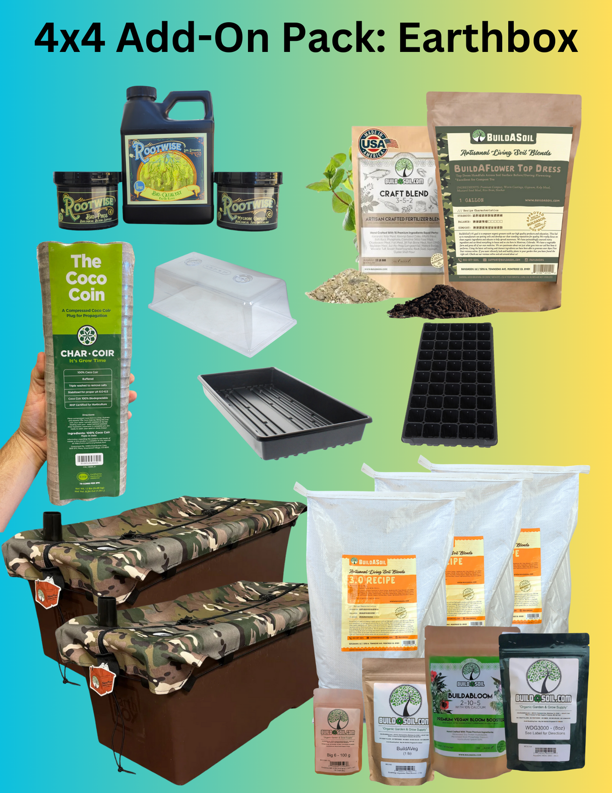 BuildASoil Grow Tent Bundle Add-On Pack: 4x4 EarthBox