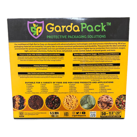 GardaPack: High Barrier Pro Vacuum Seal Zipper Bags 5.5 Mil