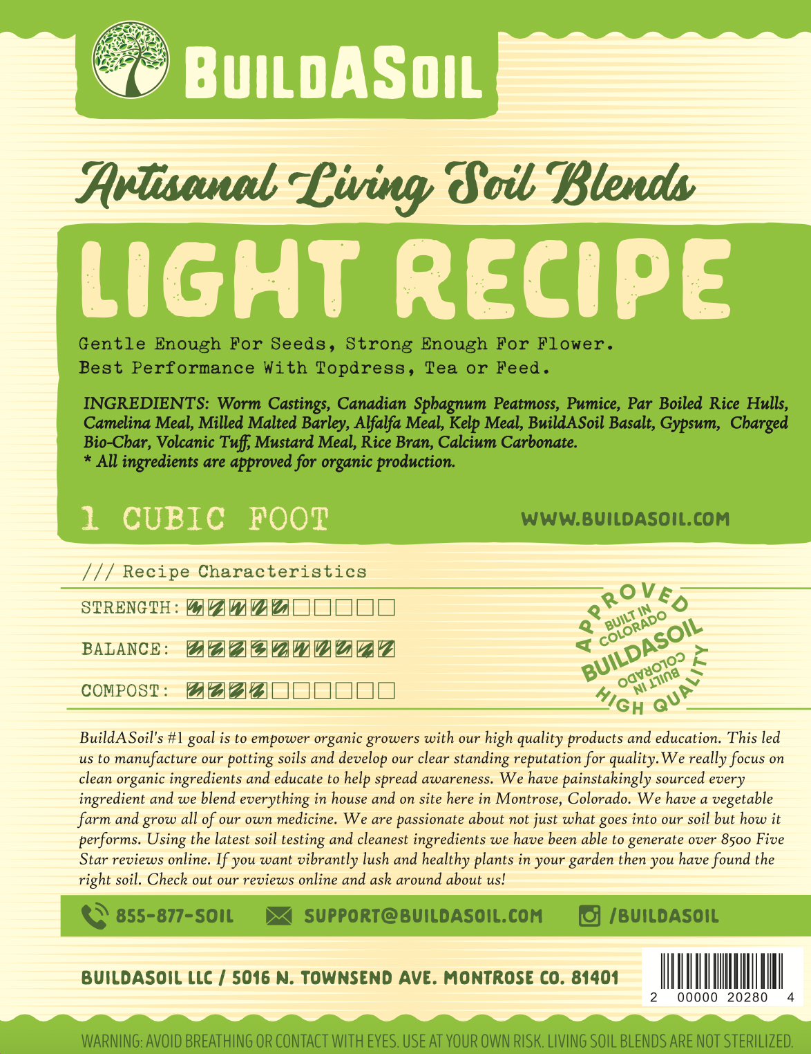BuildASoil Light Recipe Soil Premium AllPurpose Soil Mix