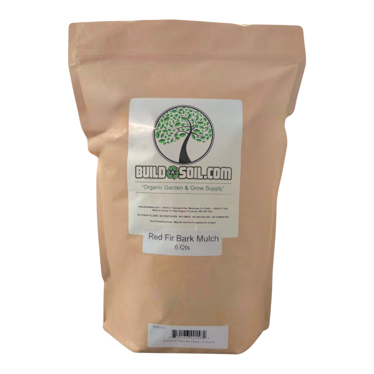 BuildASoil Organic Red Fir Mini Bark Mulch