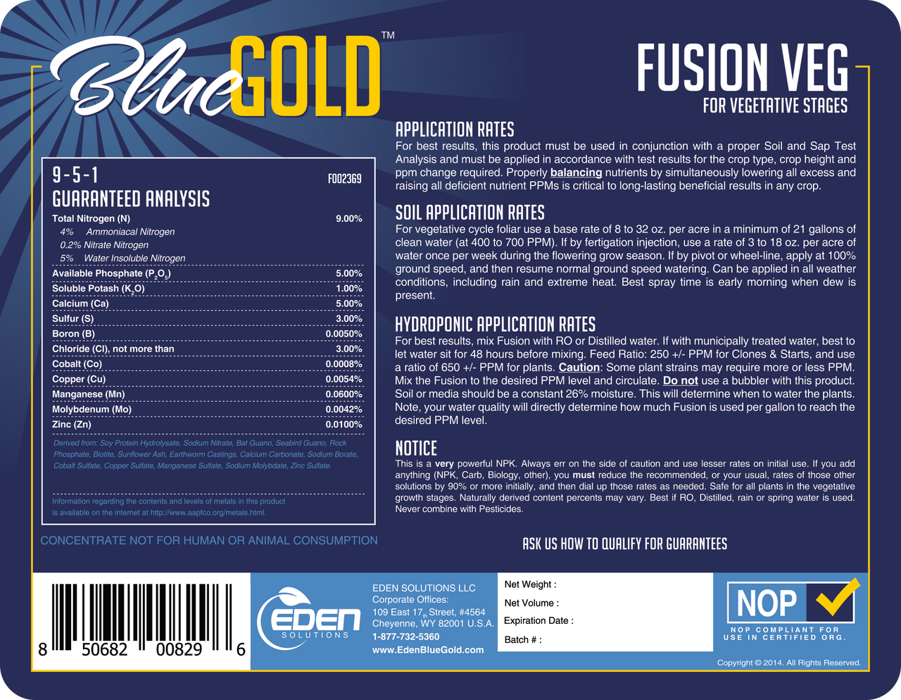 Eden BlueGold - Fusion Veg