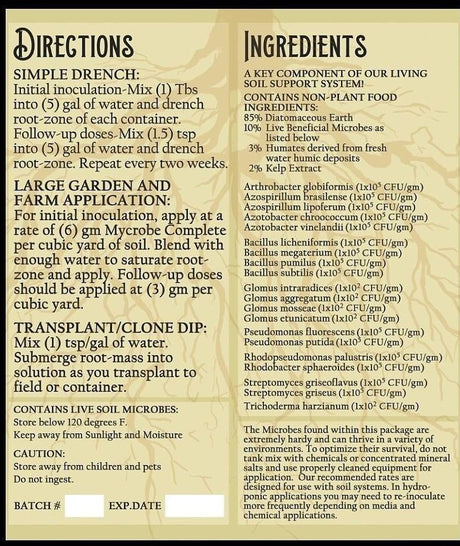 Rootwise Mycrobe Complete Directions